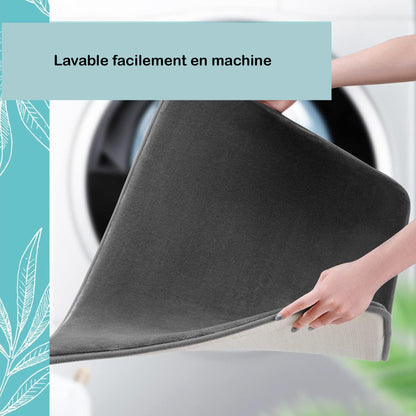 Tapis de bain antidérapant haut de gamme - anti-humidité absorbant et tendance - Lavable et séchage rapide